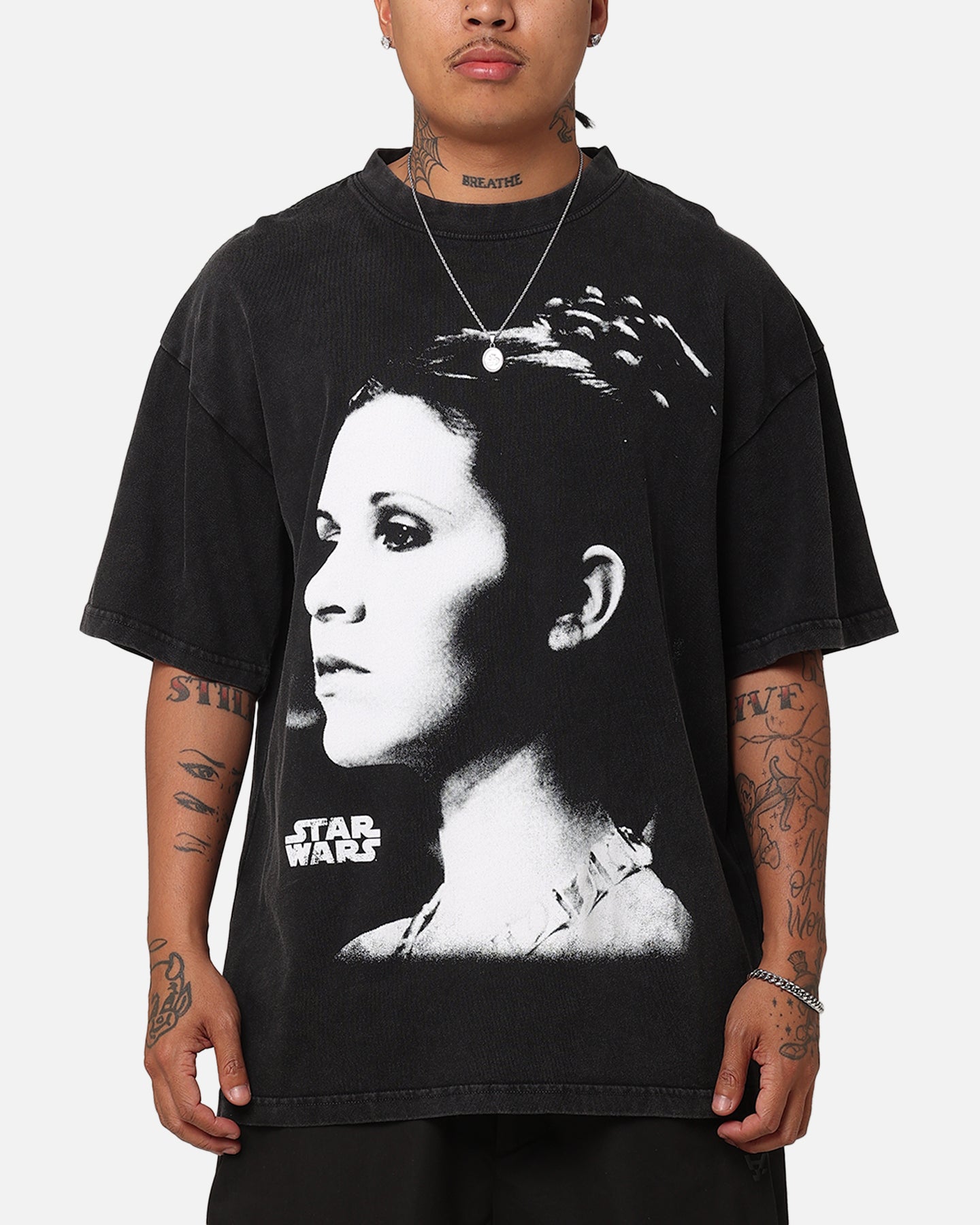 Star Wars Princess Leia Vintage T-Shirt Black Acidwash | Culture