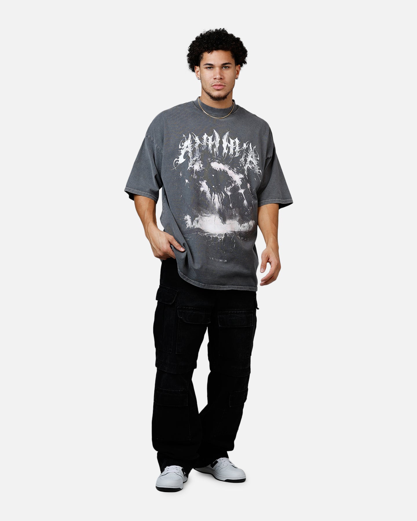 The Anti Order Alien Mock Neck T-Shirt Washed Charcoal | Culture