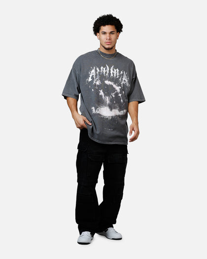 The Anti Order Alien Mock Neck T-Shirt Washed Charcoal