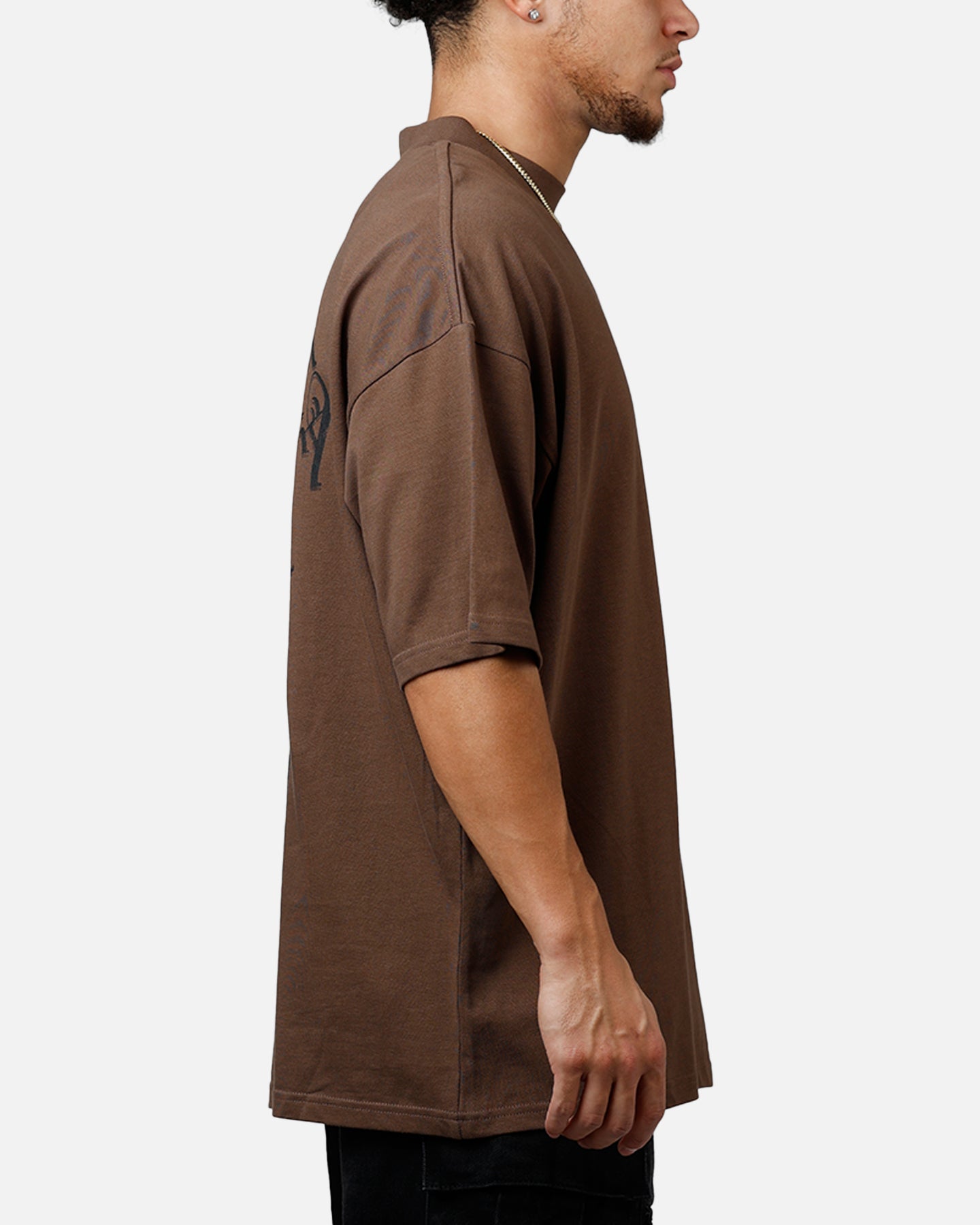 Saint Morta Virtues Mock Neck T-Shirt Brown | Culture Kings US