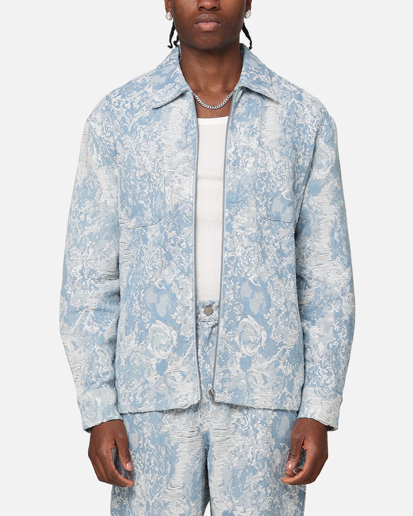 XXIII Denim Jacquard Jacket Pacific Blue | Culture Kings US
