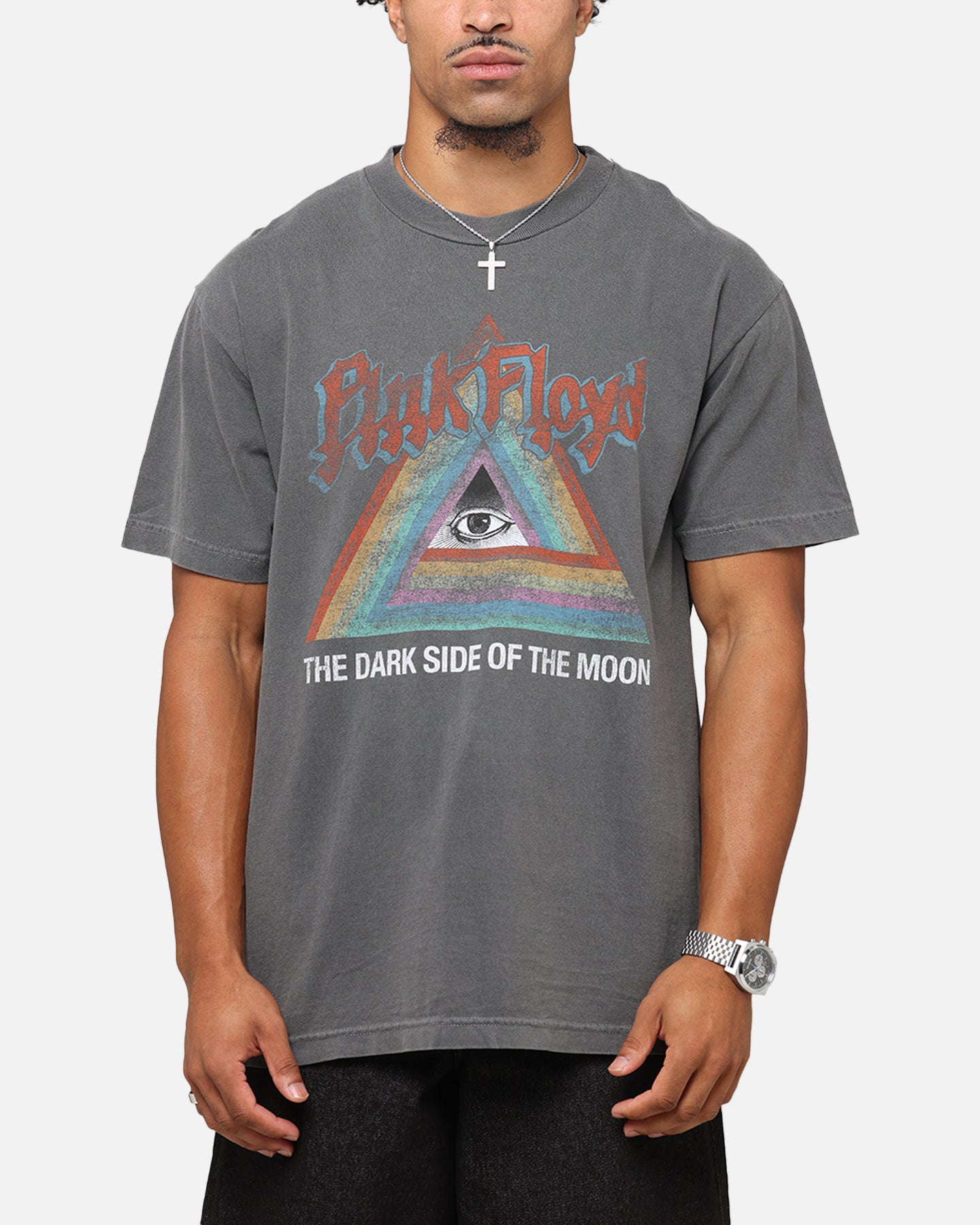 Pink Floyd Dark Side Rainbow T-Shirt Faded Black | Culture Kings US