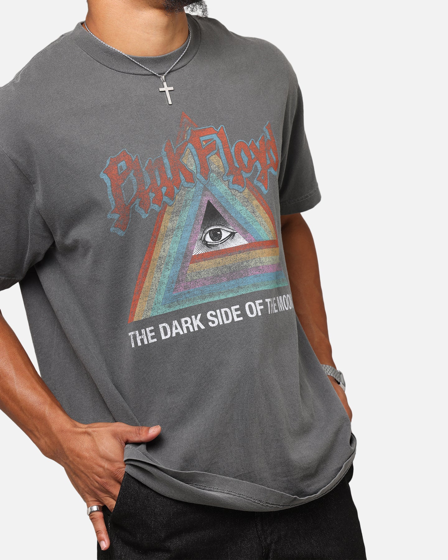 Pink Floyd Dark Side Rainbow T-Shirt Faded Black | Culture Kings US