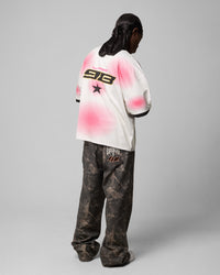 Loiter Motorway Sport T-Shirt Off White/Pink