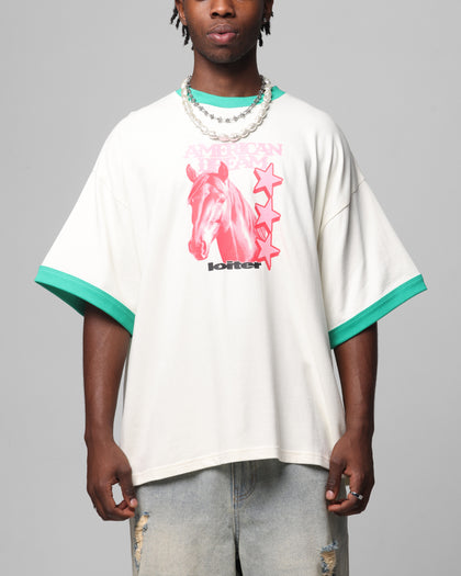 Loiter Western Front Ringer T-Shirt White/Green