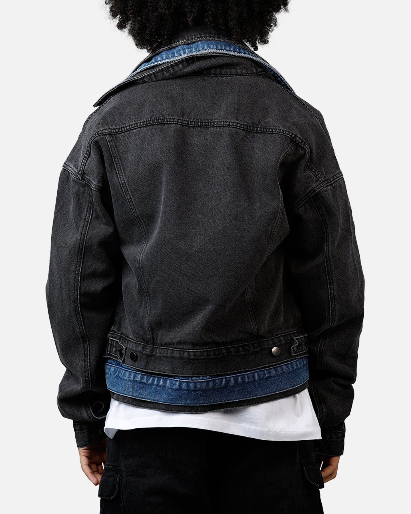 MNML Triple Threat Trucker Jacket Black/Blue | Culture Kings US