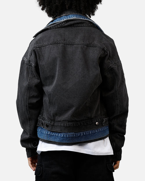 MNML Triple Threat Trucker Jacket Black/Blue