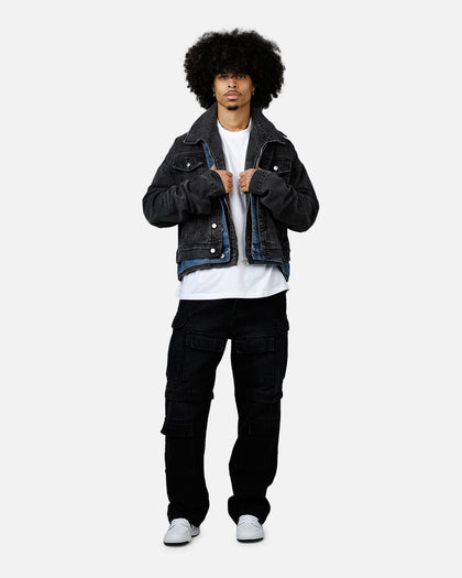 MNML Triple Threat Trucker Jacket Black/Blue