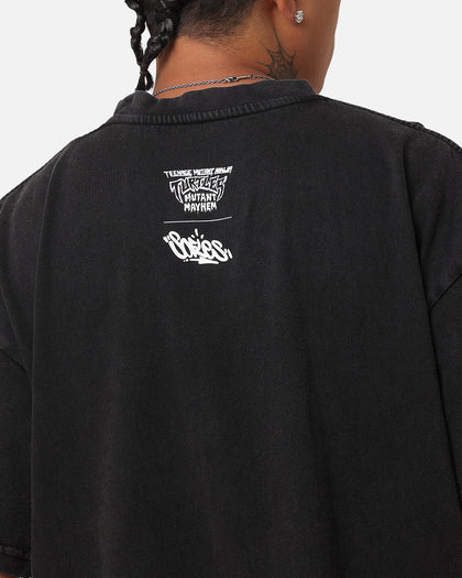 Goat Crew X Teenage Mutant Ninja Turtles Michelangelo X Sofles Vintage T-Shirt Black Acidwash