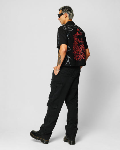 Ed Hardy Techno Button Up Shirt Black
