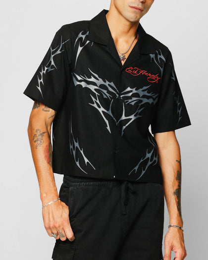 Ed Hardy Techno Button Up Shirt Black
