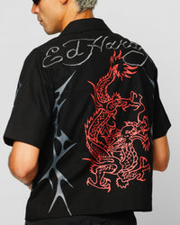 Ed Hardy Techno Button Up Shirt Black