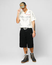 Ed Hardy Techno Button Up Shirt Off White