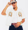 Ed Hardy Flaming Skull Button Up Shirt Off White