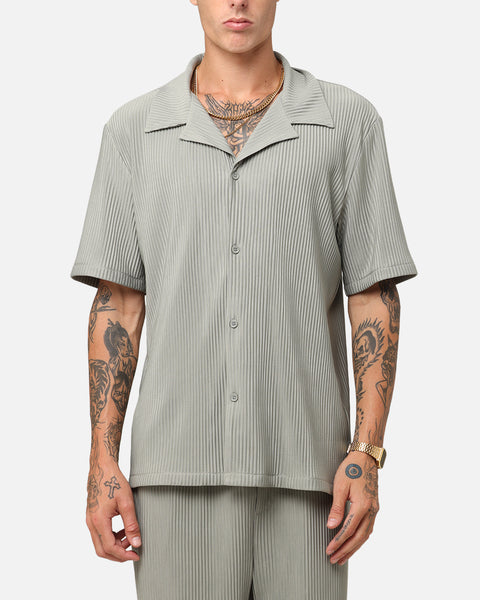 XXIII Pleated Button Up Shirt Olive | Culture Kings US