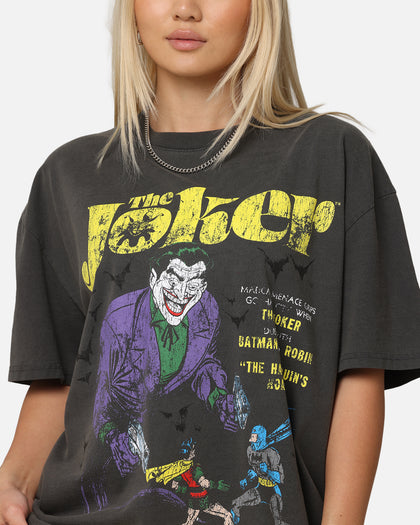 American Thrift X DC Batman The Joker Harley Hoax Heavy T-Shirt Black Wash