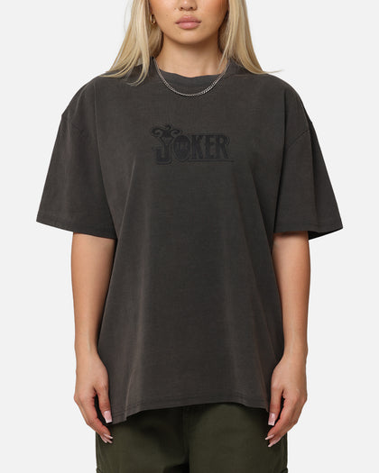 American Thrift X DC Batman The Joker Joker Logos Heavy T-Shirt Black Wash