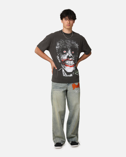 American Thrift X DC Batman The Joker Smile Heavy T-Shirt Black Wash