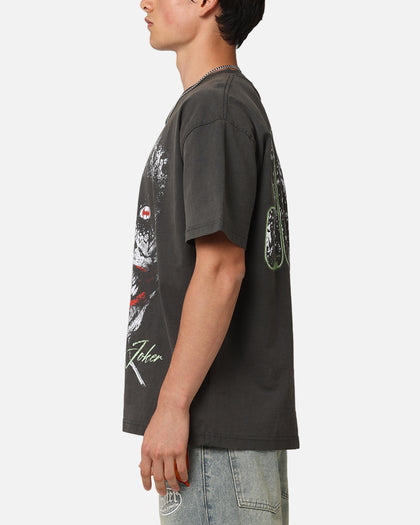 American Thrift X DC Batman The Joker Smile Heavy T-Shirt Black Wash