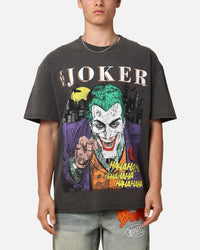 American Thrift X DC Batman The Joker Vote For Me Heavy T-Shirt Black Wash