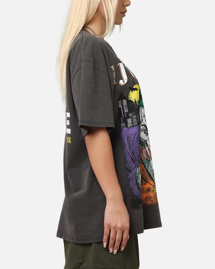 American Thrift X DC Batman The Joker Vote For Me Heavy T-Shirt Black Wash