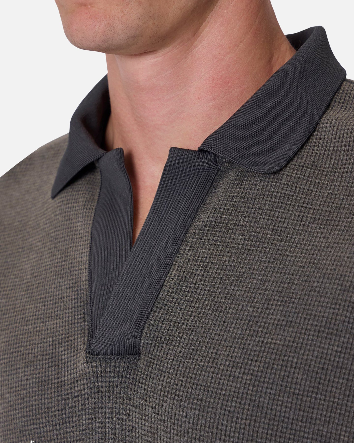 MNML Polo Thermal Long Sleeve T-Shirt Charcoal Grey | Culture Kings US