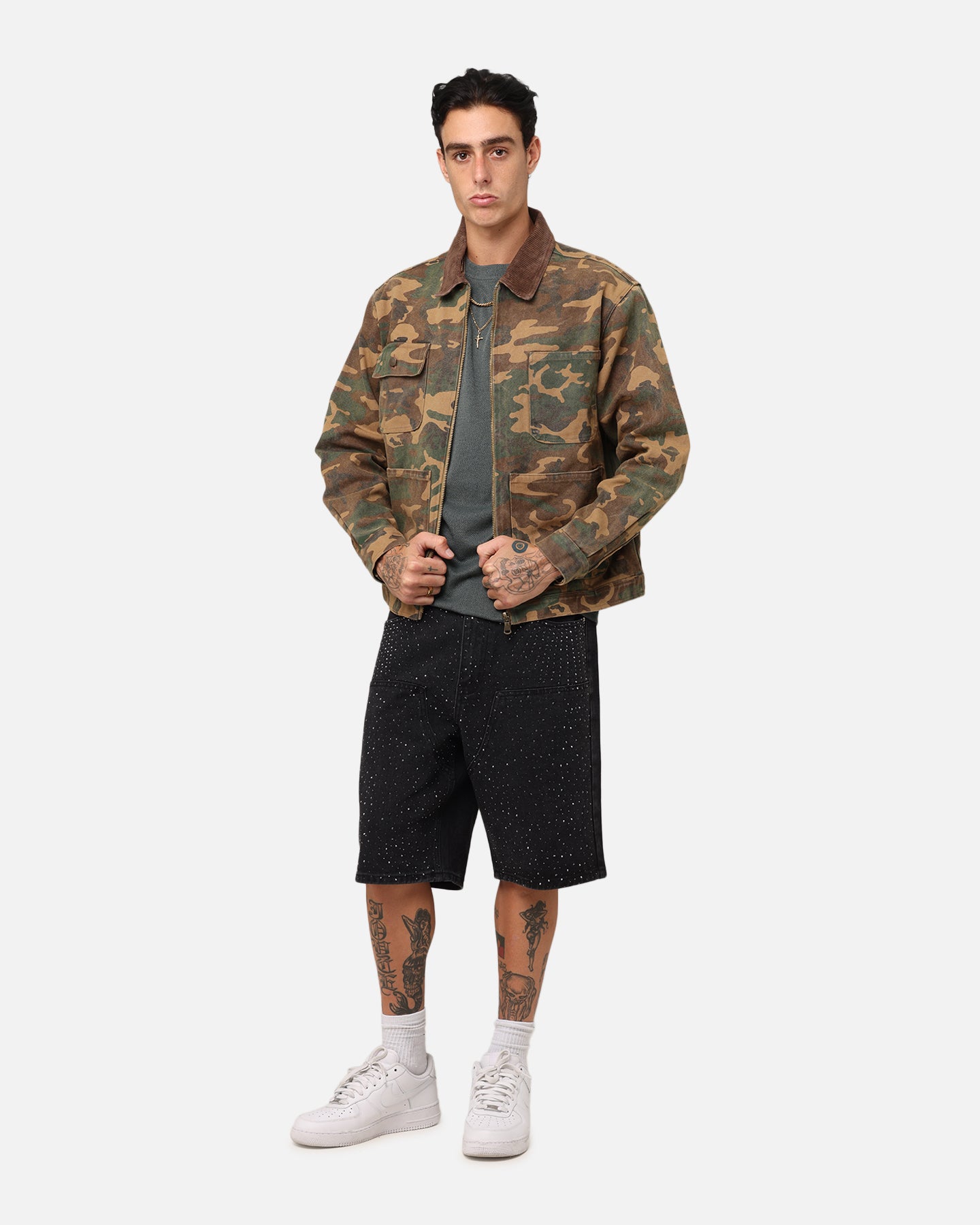 XXIII Camo Cargo Jacket Washed Green Camo | Culture Kings US