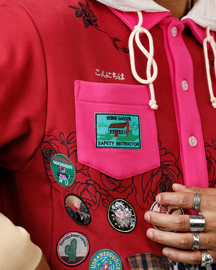 ABC Patch Hoodie Rose