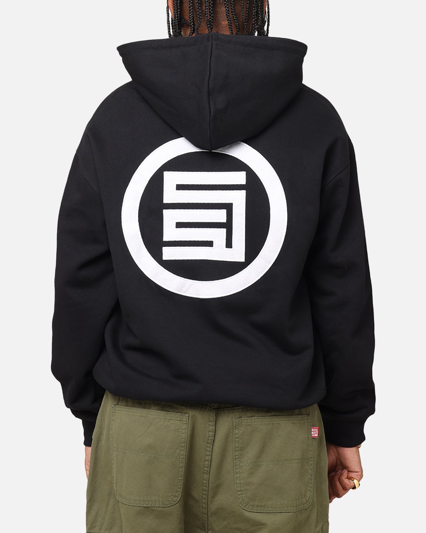 S Double Applique Zip-Up Hoodie Black | Culture Kings US