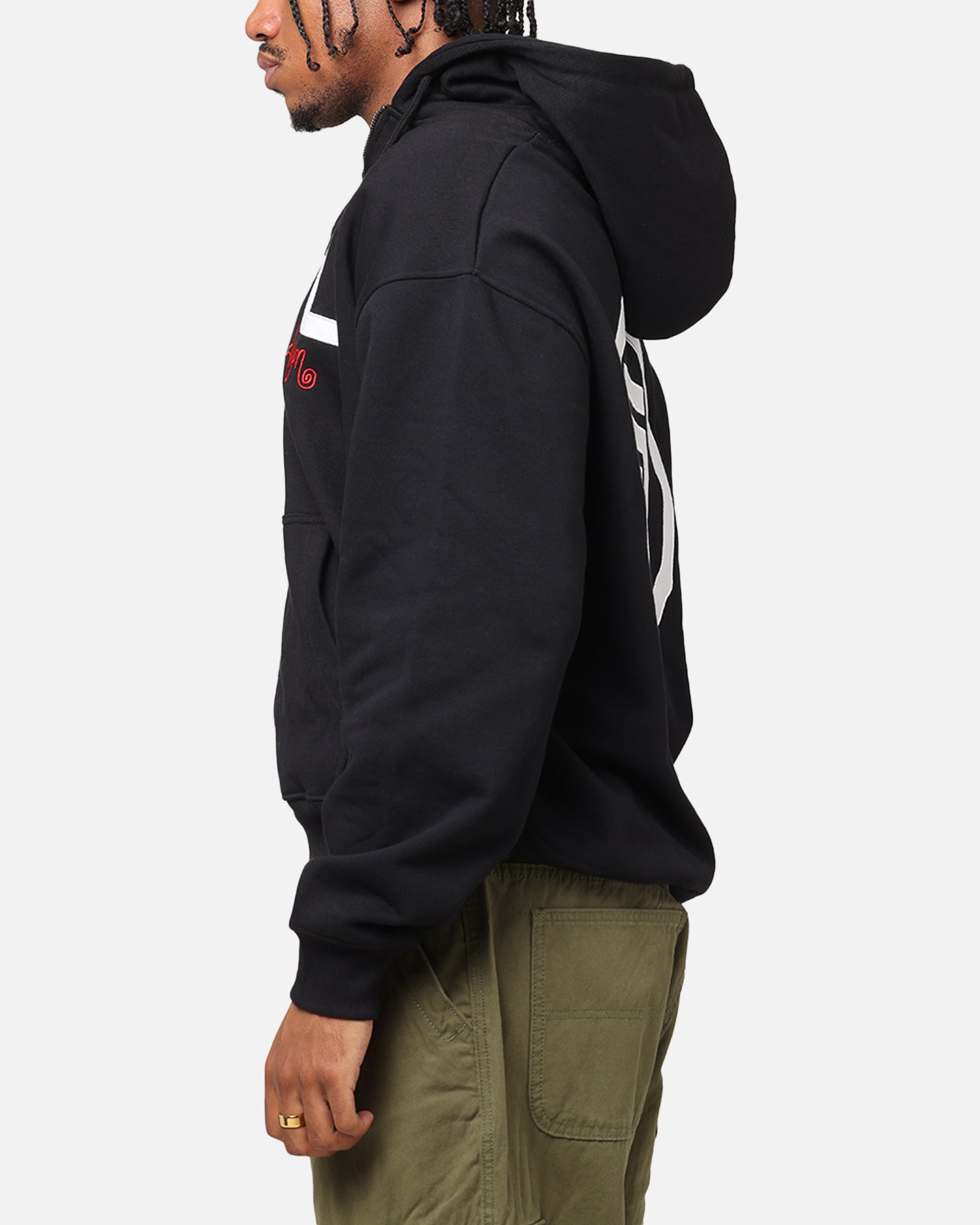 S Double Applique Zip-Up Hoodie Black | Culture Kings US