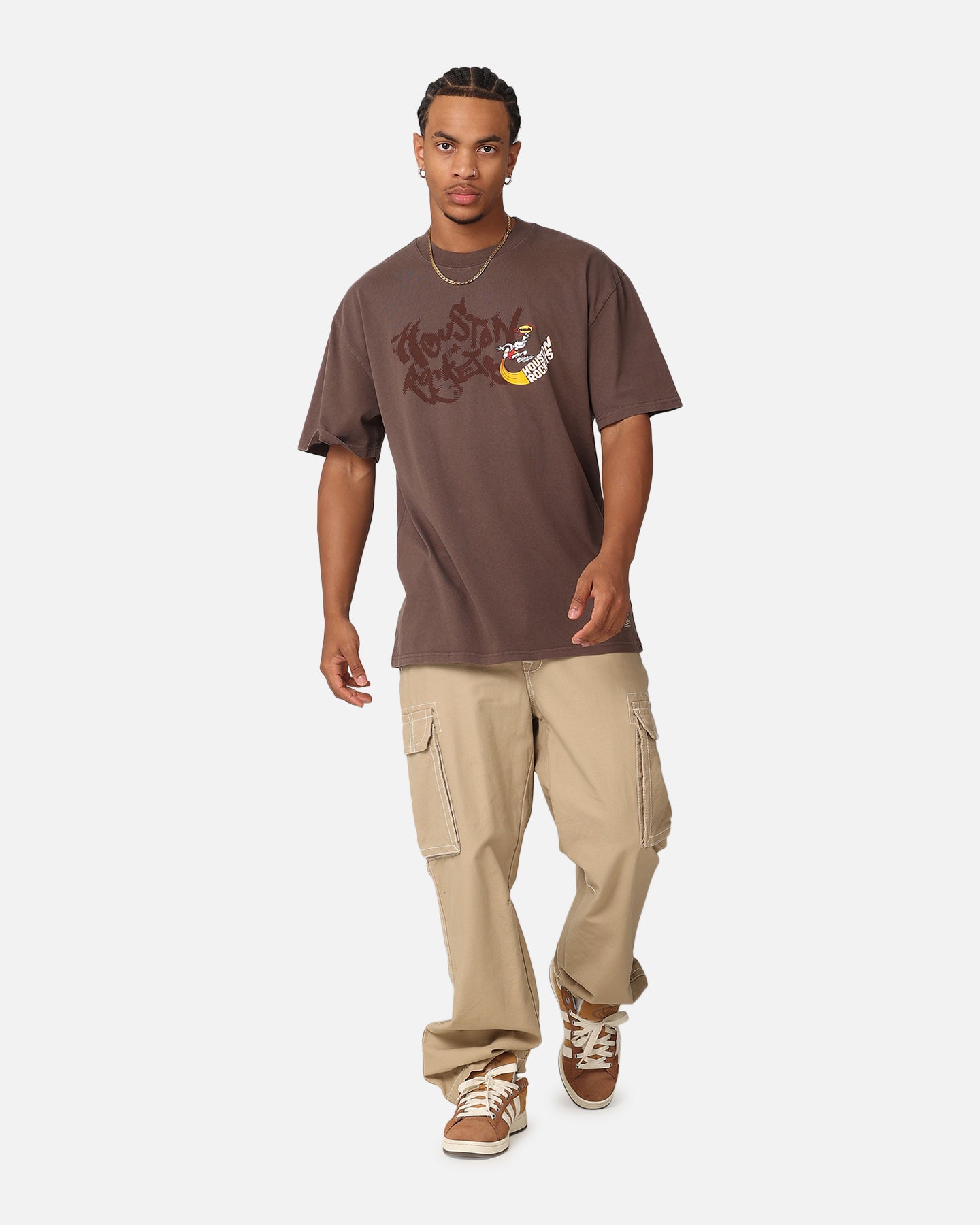 Mitchell & Ness Houston Rockets AG T-Shirt Brown | Culture Kings US
