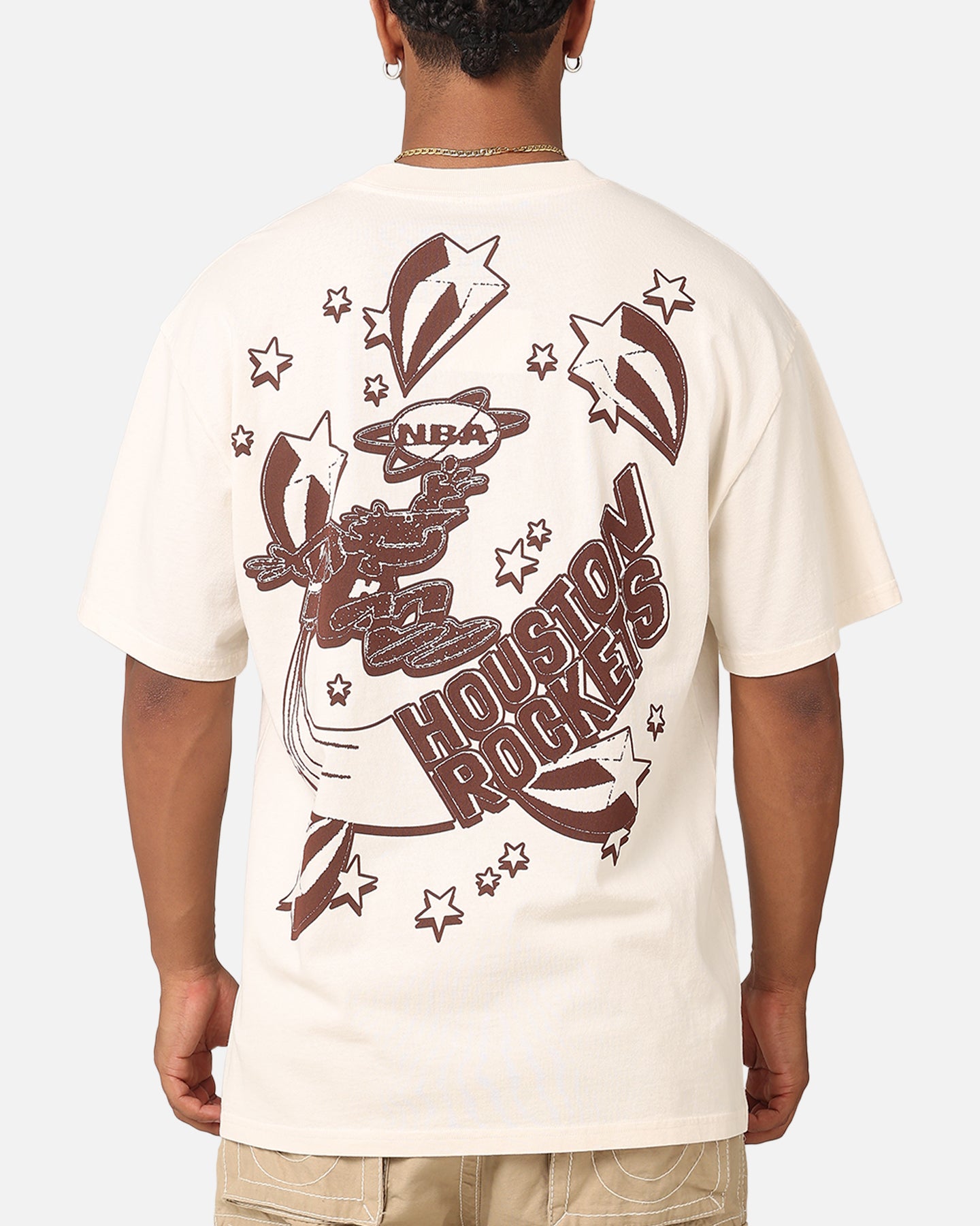 Mitchell & Ness Houston Rockets Space Age T-Shirt Ecru | Culture