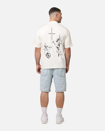 Saint Morta Destiny Rising Mock Neck T-Shirt Off White
