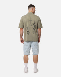 Saint Morta Destiny Rising Mock Neck T-Shirt Vintage Khaki