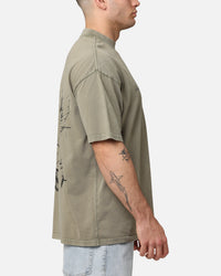 Saint Morta Destiny Rising Mock Neck T-Shirt Vintage Khaki