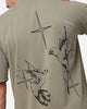 Saint Morta Destiny Rising Mock Neck T-Shirt Vintage Khaki