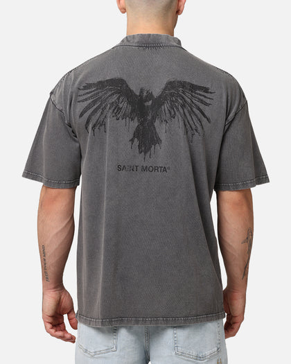 Saint Morta Raven Boxy T-Shirt Washed Charcoal