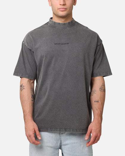 Saint Morta Raven Boxy T-Shirt Washed Charcoal