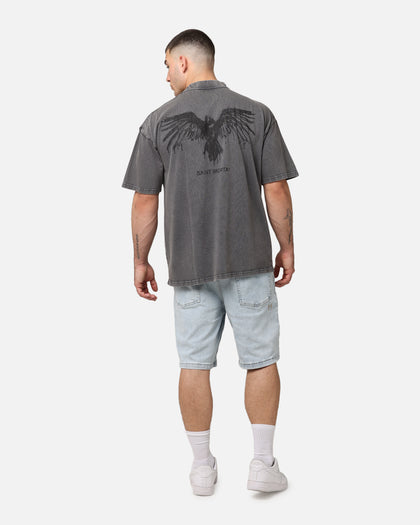 Saint Morta Raven Boxy T-Shirt Washed Charcoal