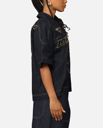 Loiter Motor Denim Button Up Shirt Indigo