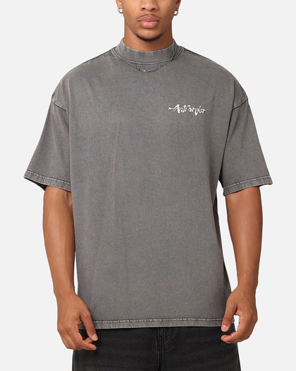The Anti Order A2K Mock Neck T-Shirt Washed Charcoal