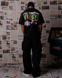 73Studio Marvel Venom Eddie Brock T-Shirt Black Acidwash