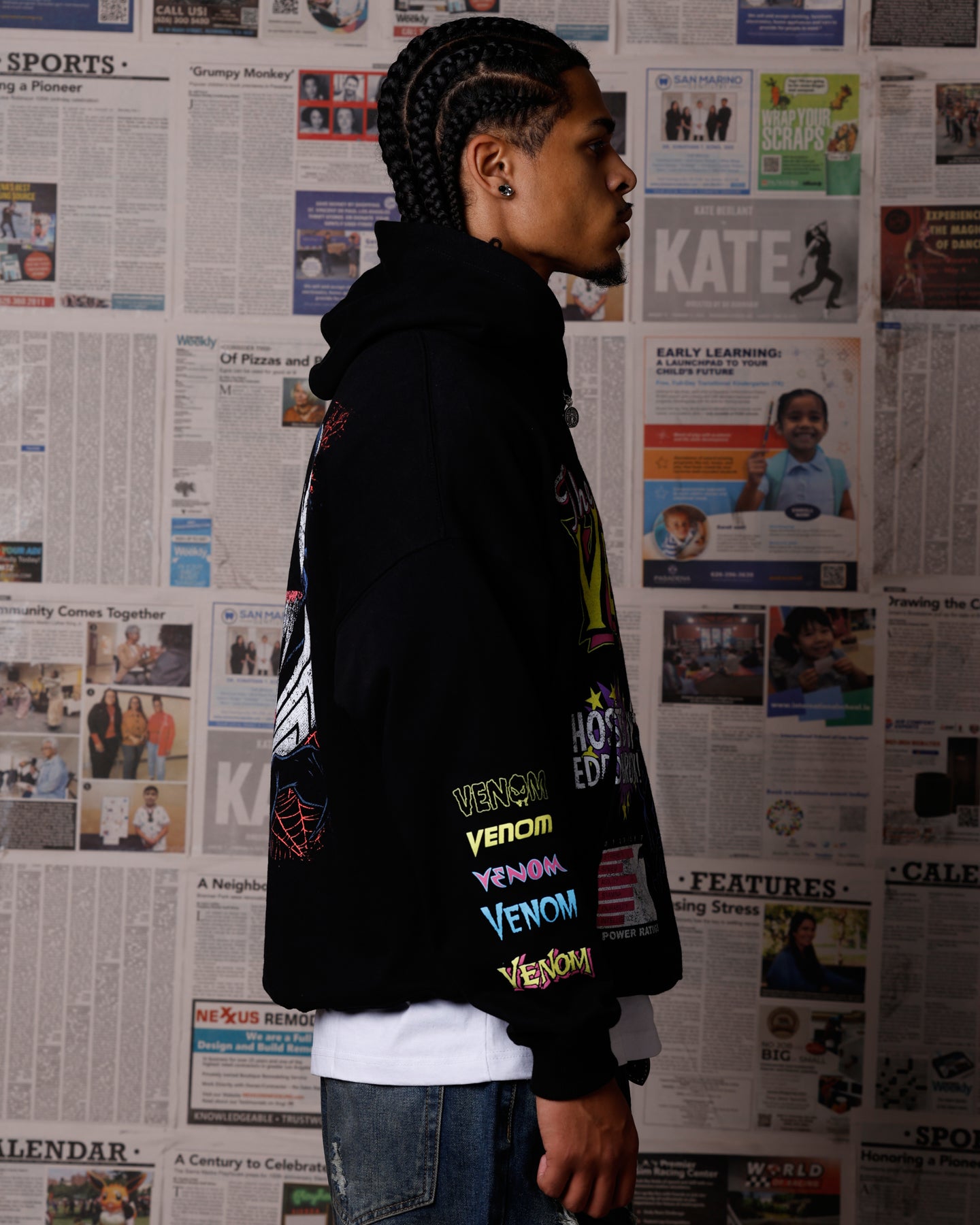 Goat Crew Marvel Venom The Venom Show Premium Hoodie Black