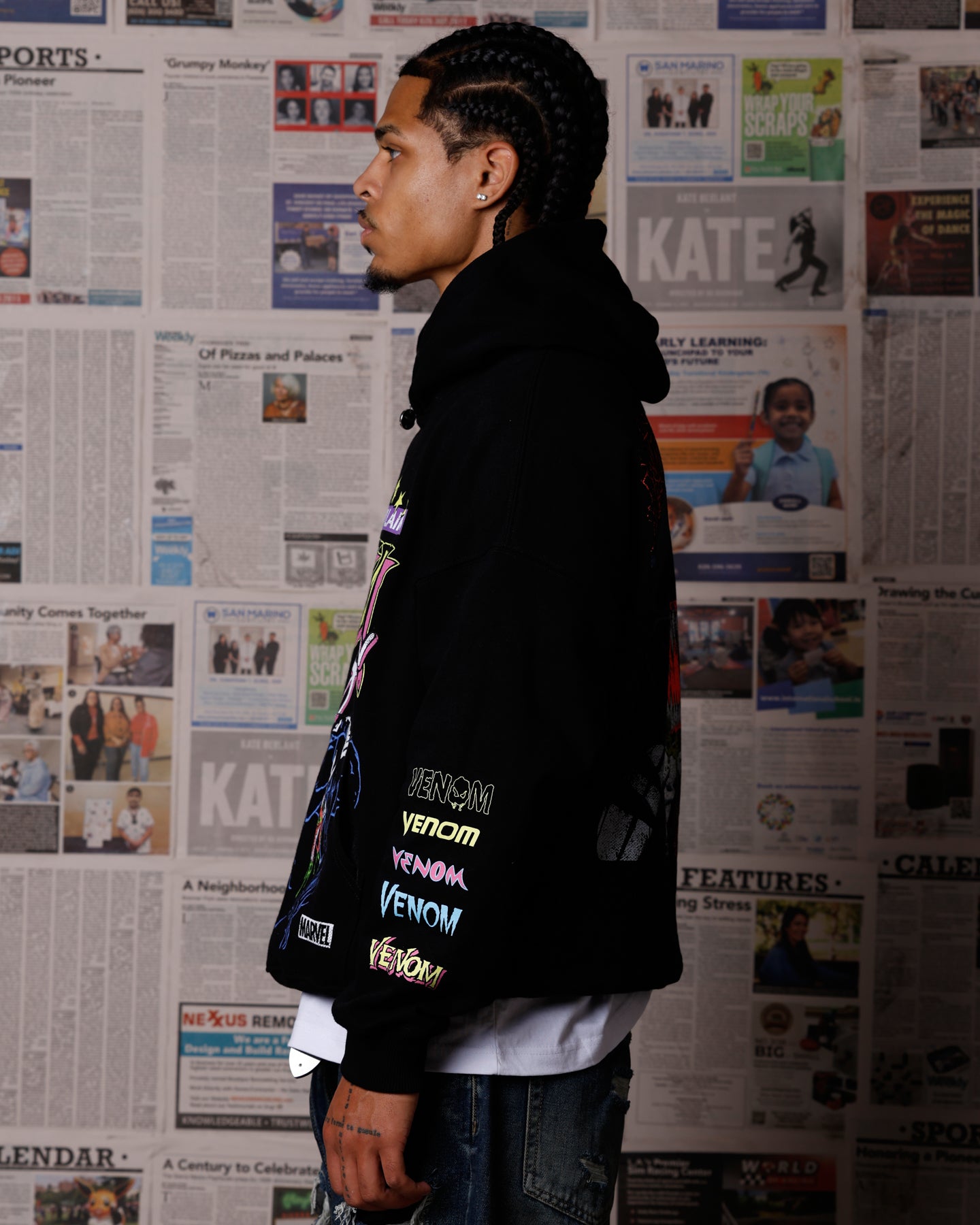 Goat Crew Marvel Venom The Venom Show Premium Hoodie Black