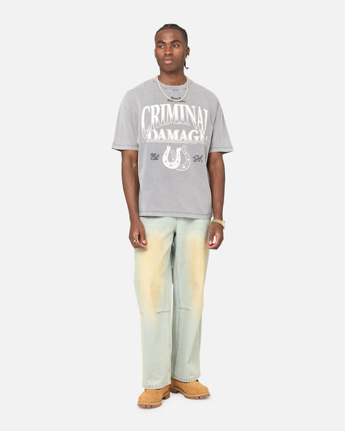 Criminal Damage Horseshoe T-Shirt Washed Black