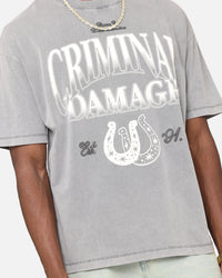 Criminal Damage Horseshoe T-Shirt Washed Black