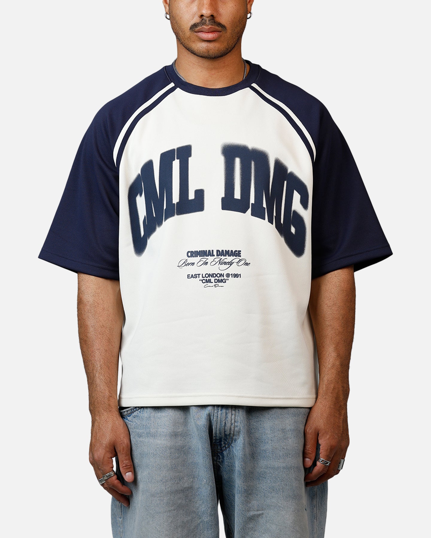 Criminal Damage Varsity Icon T-Shirt Navy | Culture Kings US