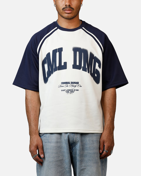 Criminal Damage Varsity Icon T-Shirt Navy | Culture Kings US