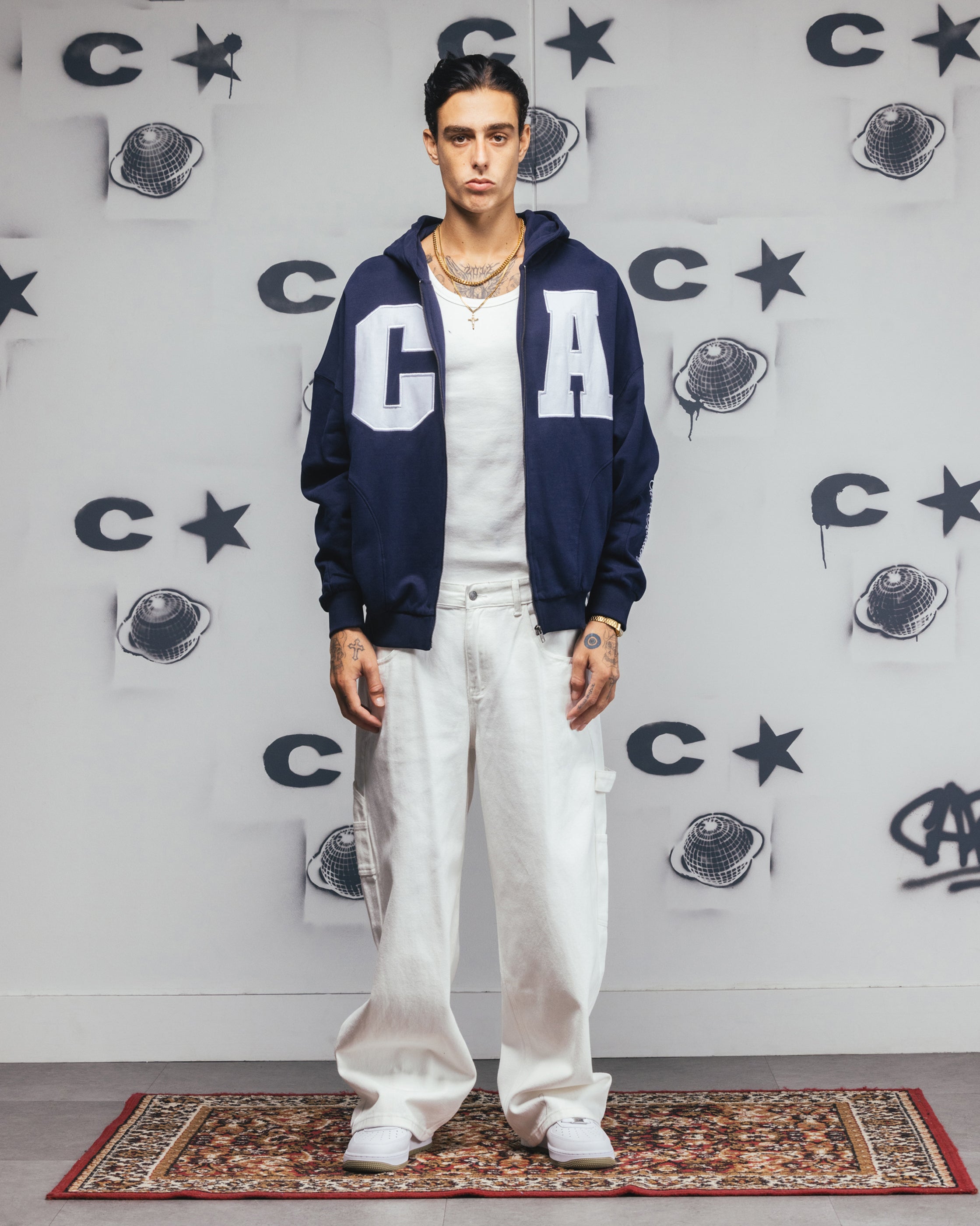 Carre Legacy Panelled Zip Hoodie Navy | Culture Kings US