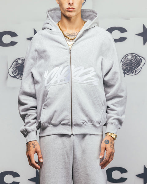Carre Grit Zip Hoodie Grey Marle | Culture Kings US